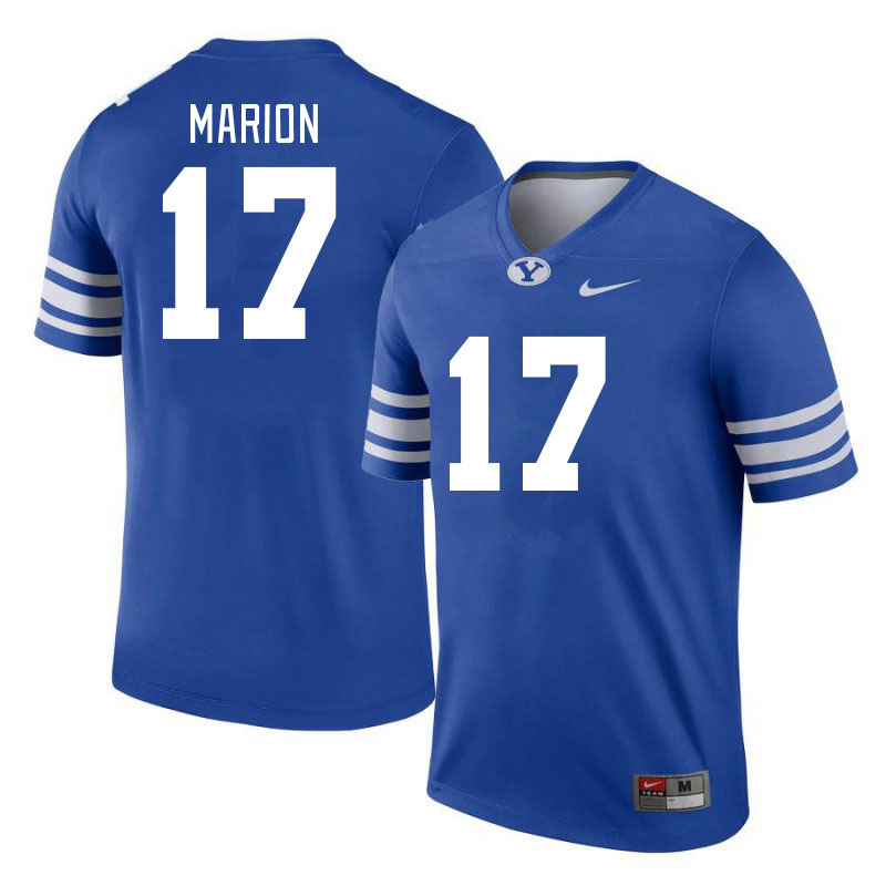 Men #17 Keelan Marion BYU Cougars College Football Jerseys Stitched Sale-Royal